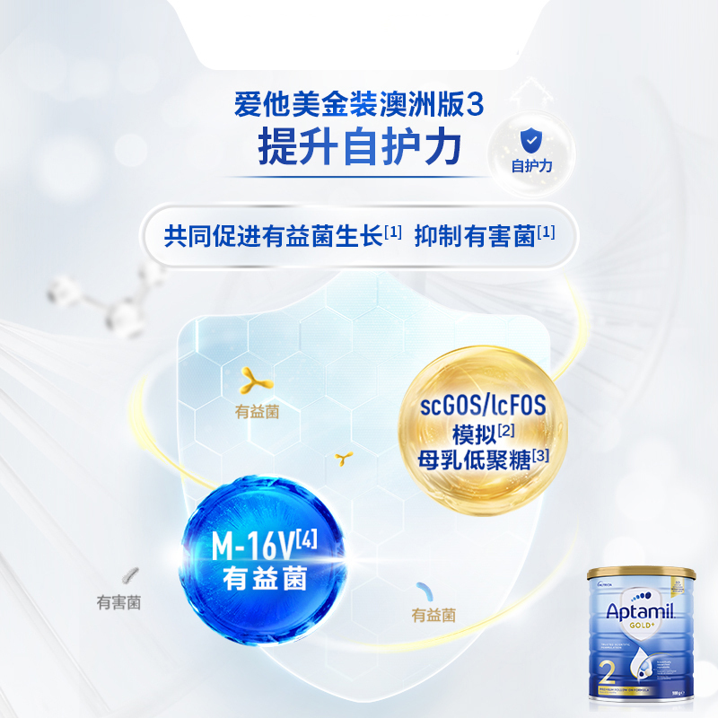 有效期到27年4月-Aptamil 澳洲爱他美 金装版 2段 婴幼儿配方奶粉 (6-12个月)900g高清大图