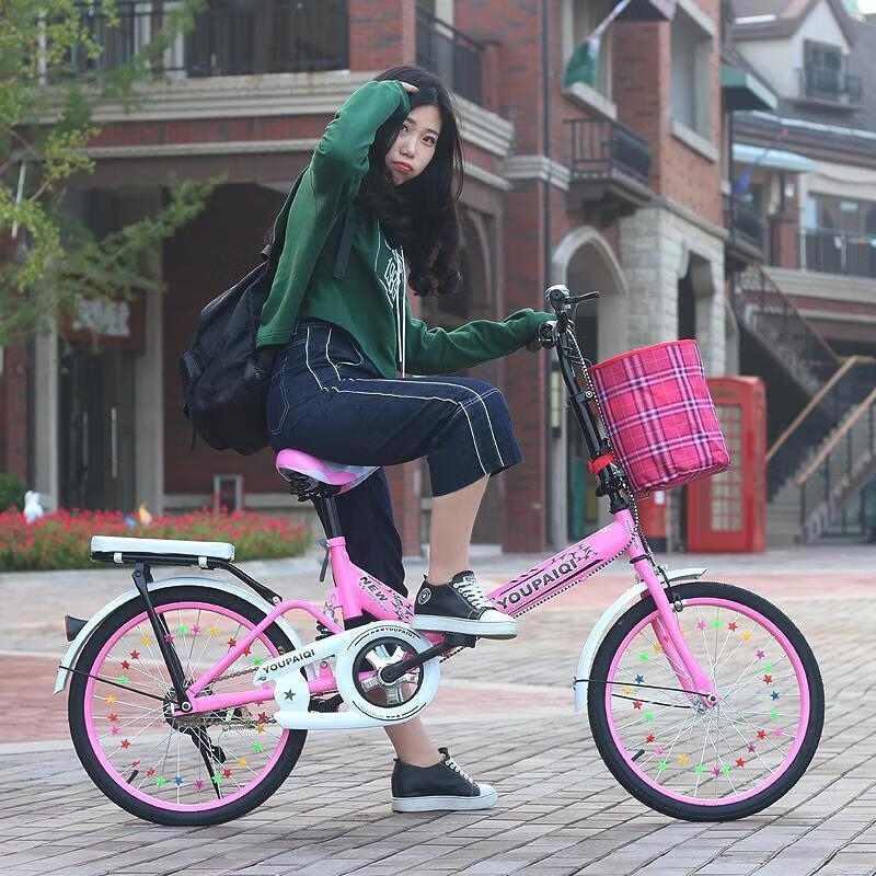 20寸折叠自行车儿童自行车男女通用折叠减震小学生脚踏车jj高清大图