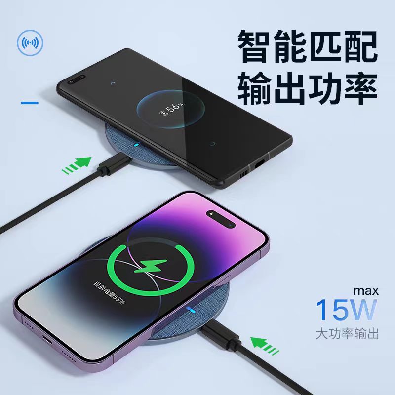 纽曼(Newmine)无线充WXC01蓝色无线充电器15W快充底座高清大图