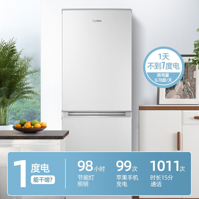 荣事达(Royalstar) 202升迷你冰箱小型家用冰箱 大容量节能低音BCD-202L9RSZ 太空银