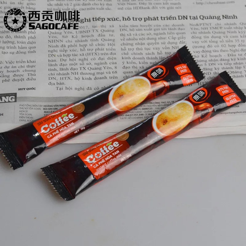 越南进口 西贡咖啡 原味咖啡165g(11支)盒装 三合一咖啡原味浓香现磨口感SAGOCOFFEE(HZ:003)