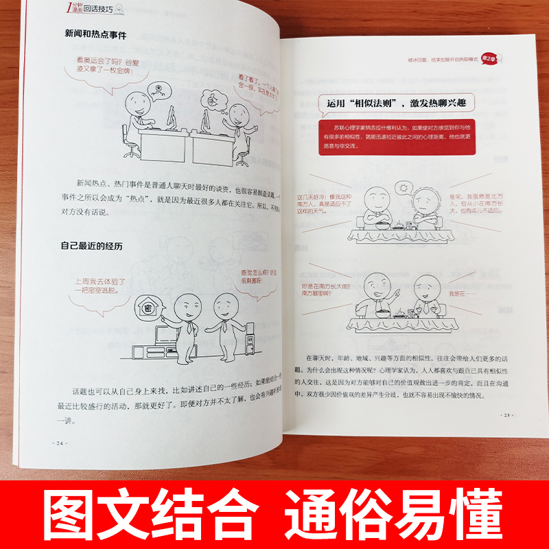 [正版]1分钟漫画 回话的技巧即兴演讲能说会道掌控谈话提高情商口才训练人际交往说话艺术职场聊天技术沟通表达类书籍樊登一高清大图