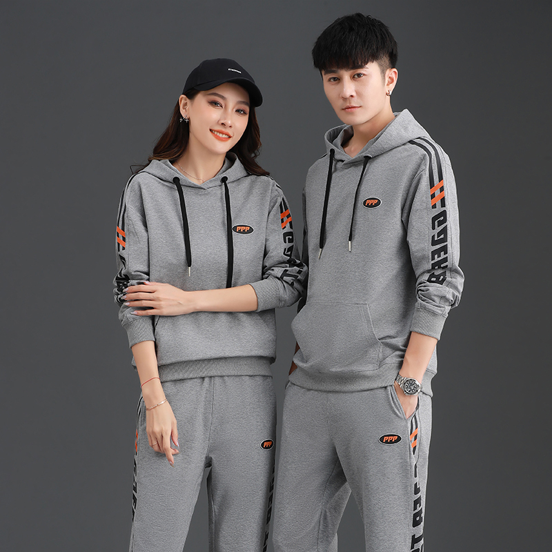 均妮 运动套装男春秋运动服装男休闲运动装女跑步情侣卫衣运动服女套装两件套情侣装