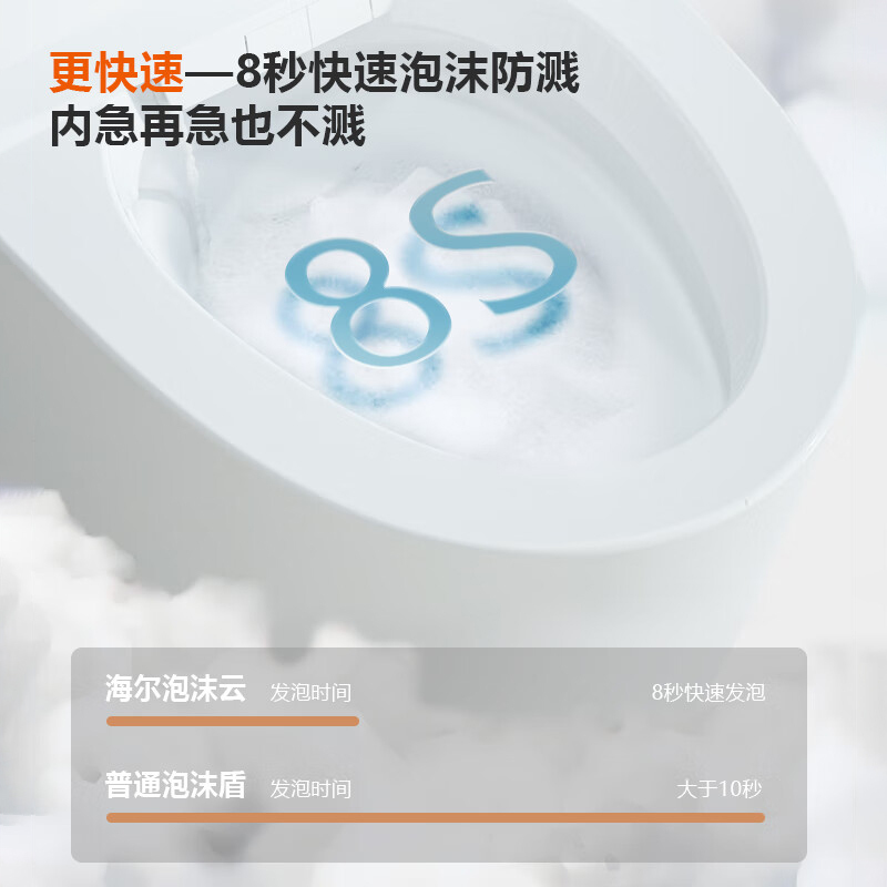 海尔(Haier)智能马桶H3K-U40KS双一级水效母婴级智能马桶自动翻盖翻圈泡沫盾杀菌全自动坐便器(400坑距)