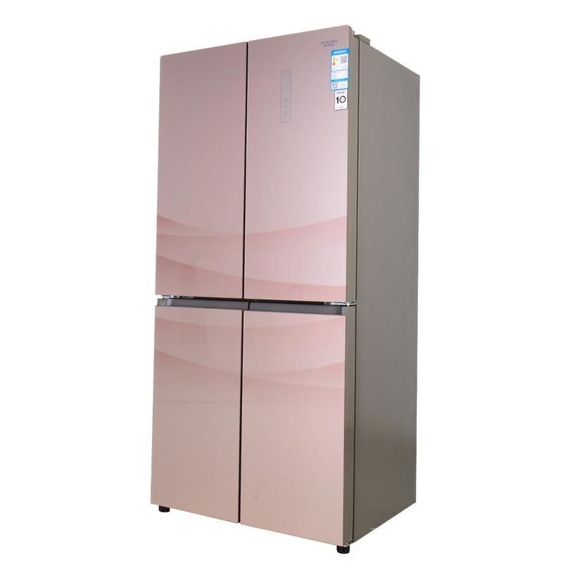 aucma/澳柯玛风冷无霜电冰箱十字四开门厨房家用大容量 雅致金