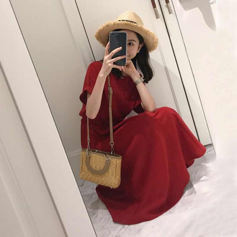胖mm爱200斤夏装遮肚子宽松显瘦连衣裙大码女装2018藏肉