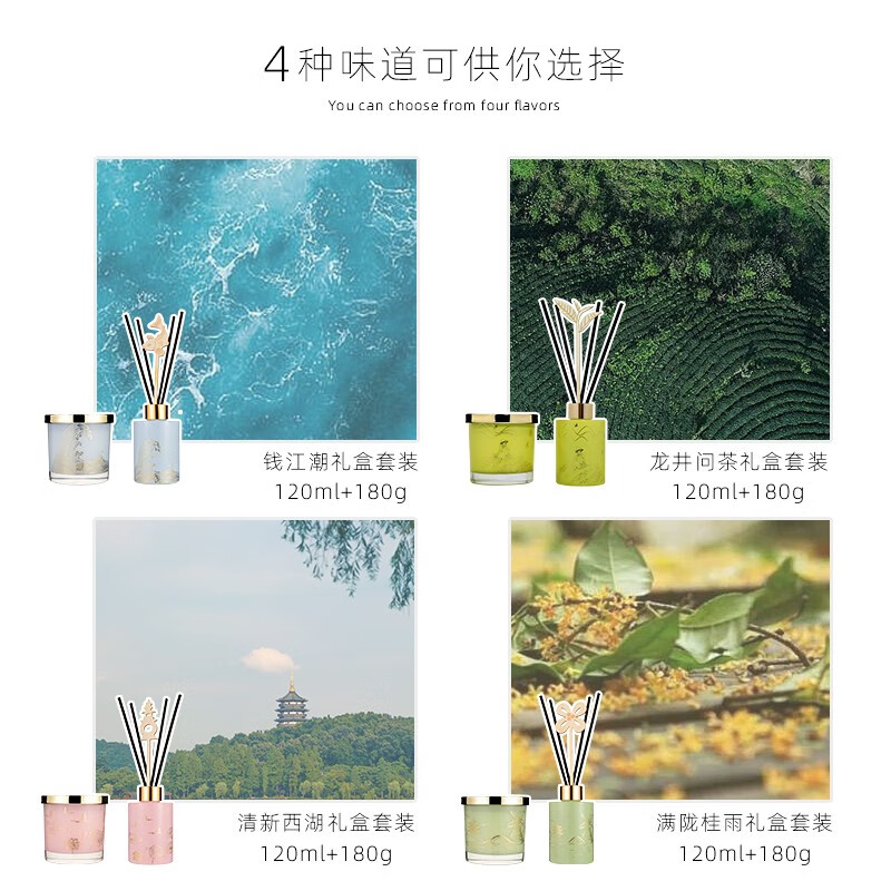 美通 (Aroma Light)M10-MT22011B 杭州系列香薰礼盒 无烟椰蜡植物精油 清新西湖高清大图