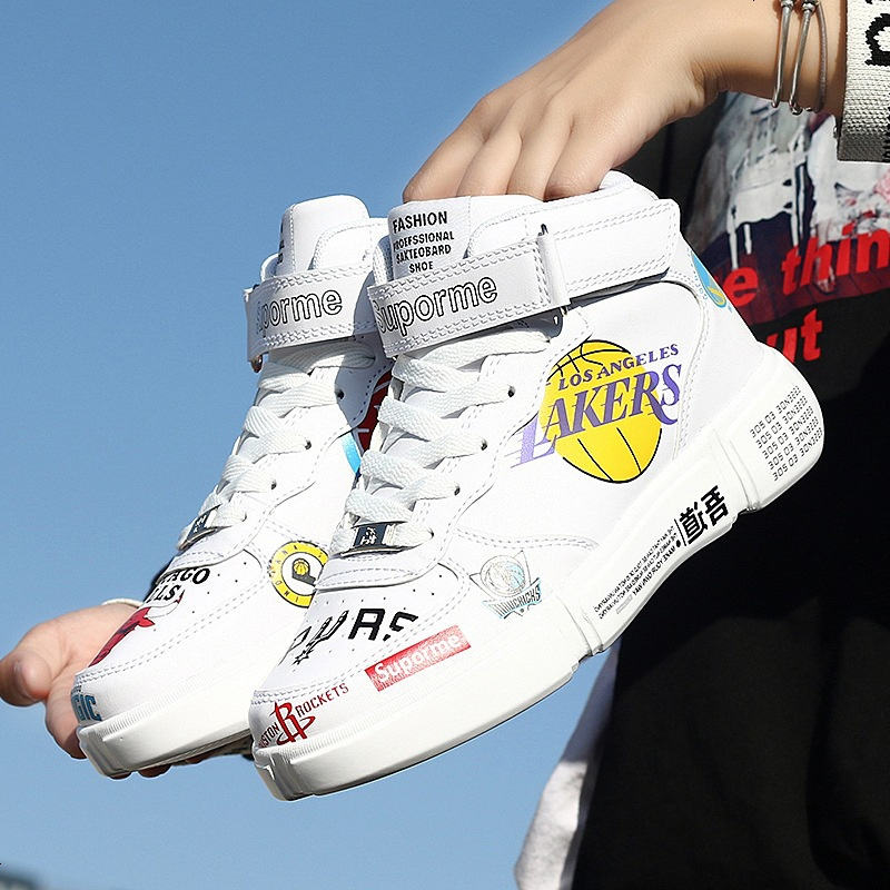 AJ空军一号男鞋高帮情侣潮鞋涂鸦韩版小白鞋