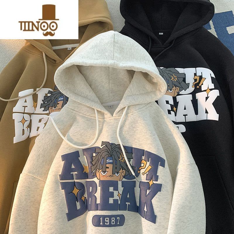 YANXU发泡连帽卫衣男秋季潮牌美式hiphop高街痞帅外套2023新款衣服图片