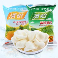 博味清怡大米片48g*10包黄瓜味柠檬味休闲膨化零食品网红小吃 沁凉柠檬味片48g*10包