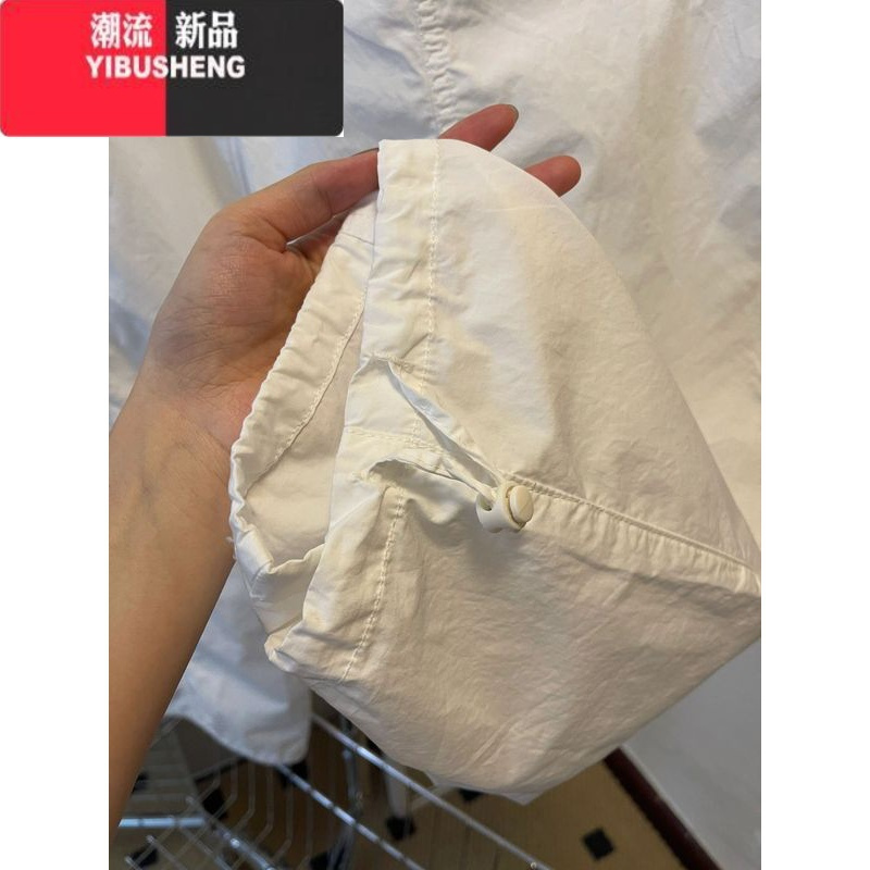 YIBUSHENG穿过才知道!韩系纯色百搭抽绳休闲裤女季美式复古辣妹速干直筒