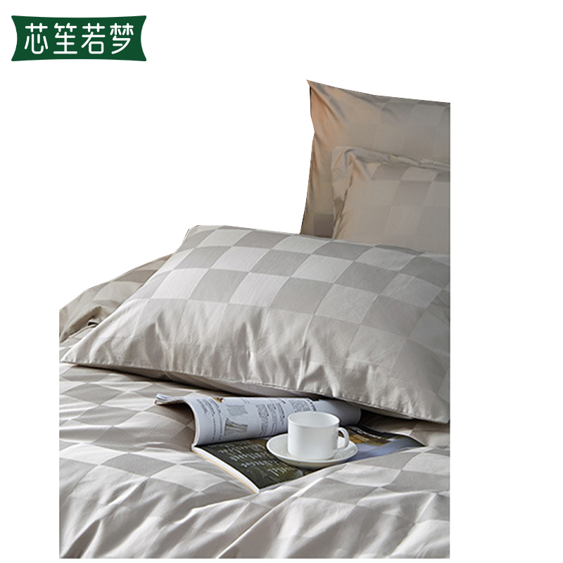 芯笙若梦 四件套 纯棉贡缎 1.8m床 套高清大图
