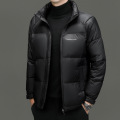 男士棉服2023秋冬季新款加厚立领拉链短款外穿休闲保暖棉衣外套男 190 黑色