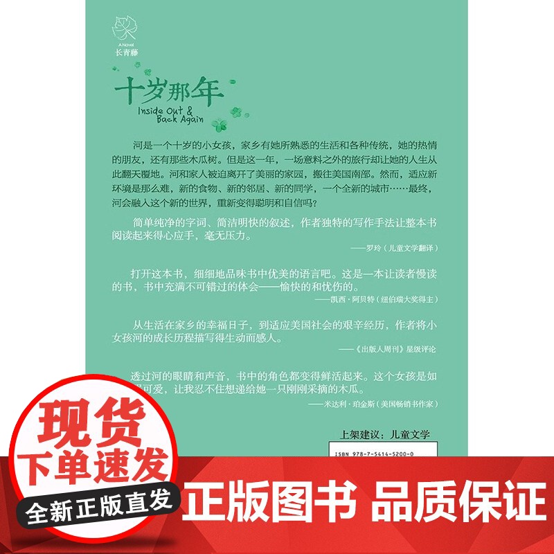 十岁那年/长青藤国际大奖小说书系 正版 赖清河著/罗玲译 青少年成长暖爱小说 小学生三四五六年级课外阅读高清大图