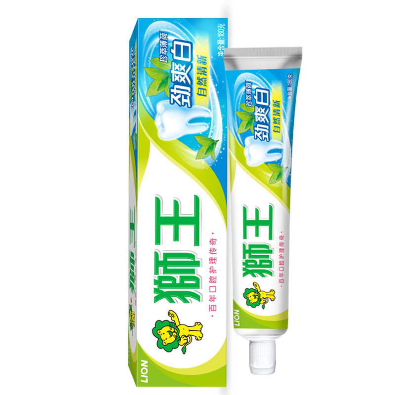 狮王 劲爽白 牙膏珍萃薄荷 180g(单位:支)