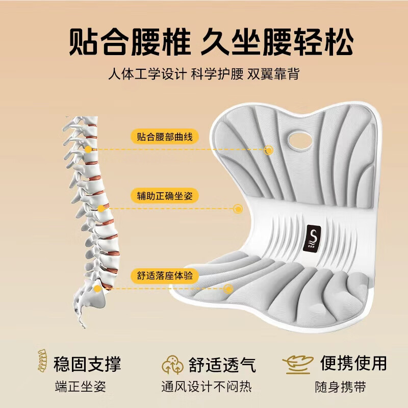 思菲其 护腰靠垫护腰久坐神器 包裹小款S016紫高清大图