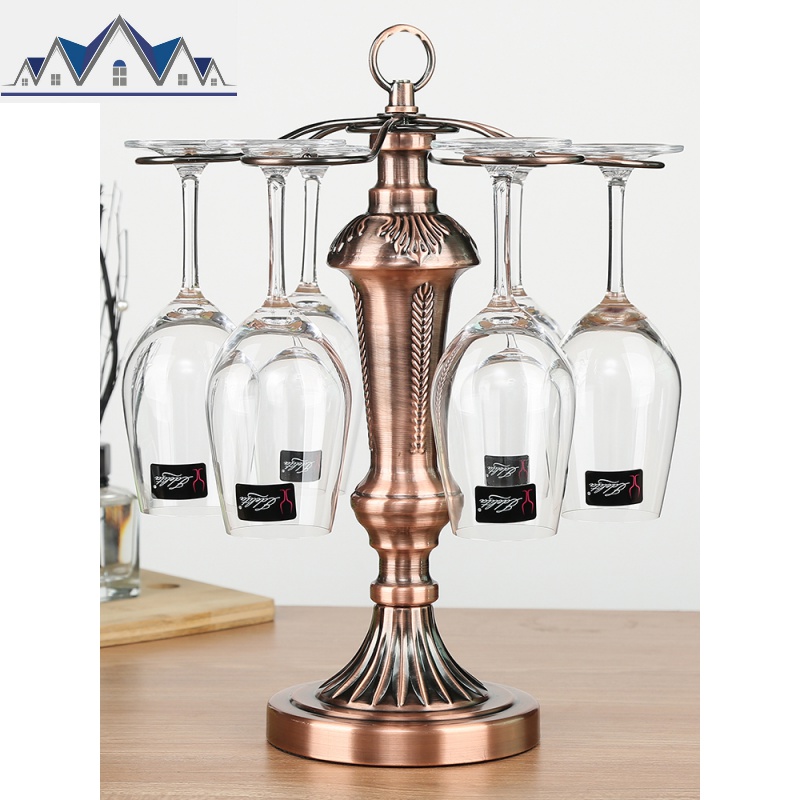 欧式红酒杯架摆件挂杯架子展示架高脚杯架红酒杯架倒挂家用六只装 三维工匠收纳层架高清大图