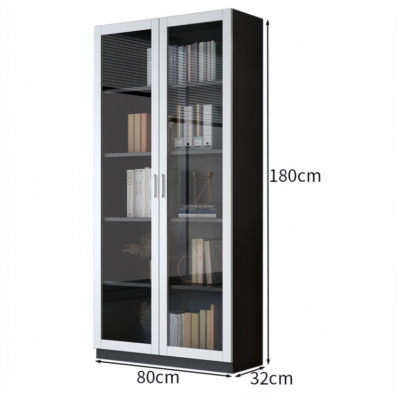 攸形双门玻璃柜800*320*1800mm台高清大图