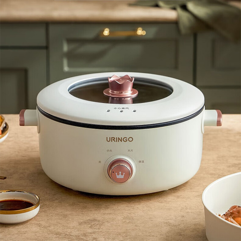 七彩叮当电煮锅3L导热迅速受热均匀隔热防烫标准款QC-ZG01高清大图