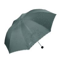 天堂 307E碰击布格子布包边三折商务伞晴雨伞