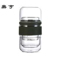 鼎亨便携玻璃一壶两杯个性简易泡茶杯旅行功夫茶具包套装野营必备