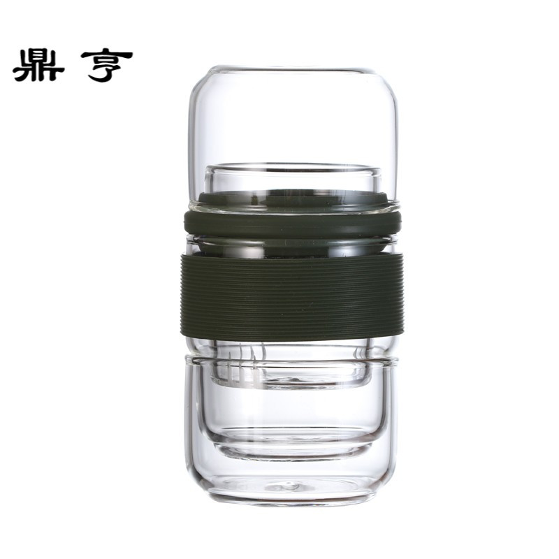 鼎亨便携玻璃一壶两杯个性简易泡茶杯旅行功夫茶具包套装野营必备