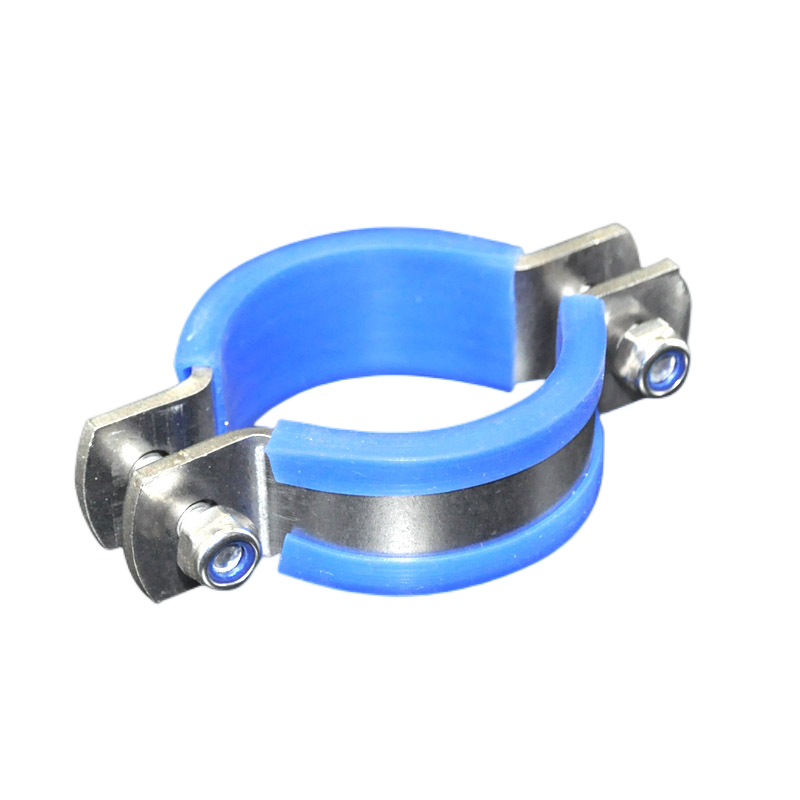 迅众 不锈钢加厚抱箍51mm电线杆卡箍无柄管支架 管夹收紧管卡水管固定器【2个装】 内径51mm带垫 2个装