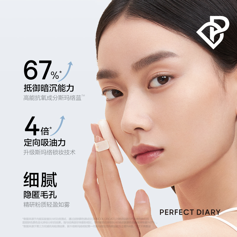 完美日记(PERFECT DIARY) 剔透柔雾控油散粉锁色版迷你装蓝色散粉不挑肤色高清大图