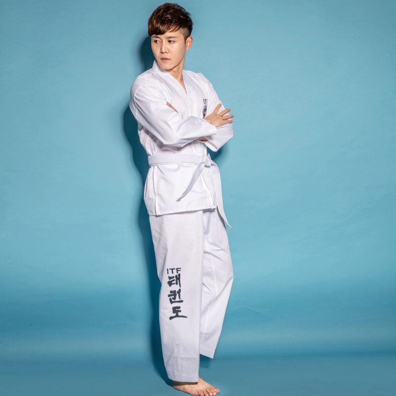 跆拳道itf道服儿童成人男女初学武术服训练服国际跆拳道服装用品视频