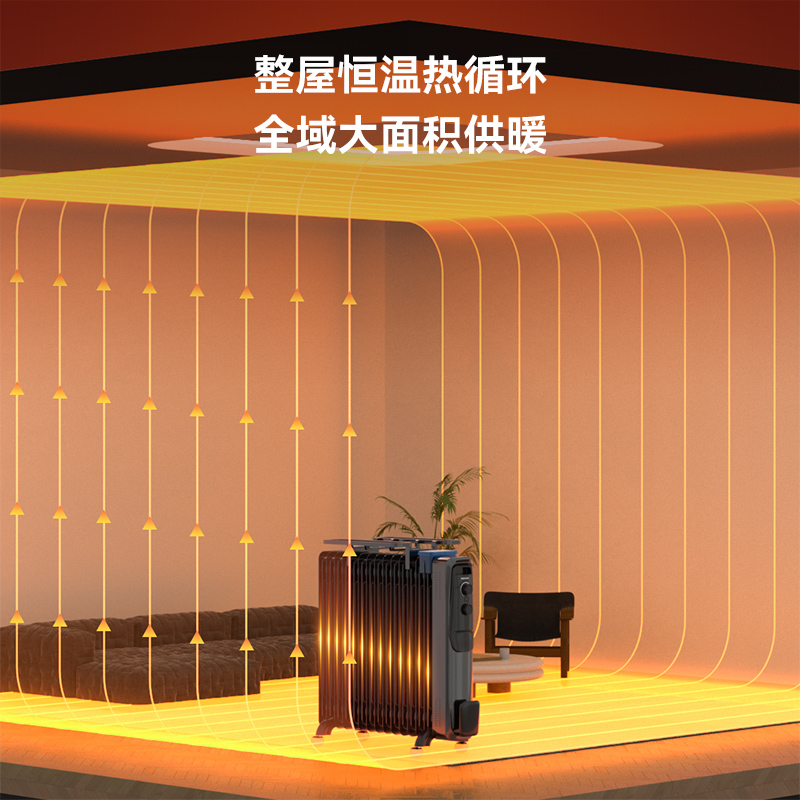 奥克斯(AUX)取暖器电热油汀家用全屋升温 加湿烘衣恒温NSC-250-15M1 2500瓦15片高清大图