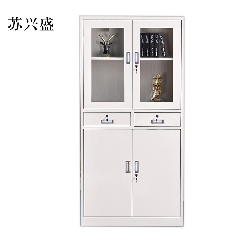 苏兴盛钢制文件柜档案柜财务凭证柜带锁储物柜铁皮柜书柜中二斗文件柜高清大图