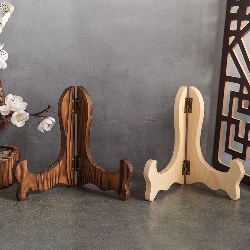 普洱茶饼架子摆件架工艺品瓷盘架展示盘装饰盘相框表实木支架托架180