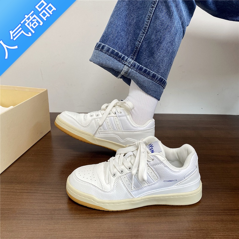 SUNTEK北风 小众复古休闲板鞋女ins2023春季新款港风简约百搭小白鞋潮高清大图