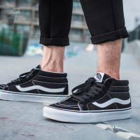 VANS范斯 SK8-MID中帮黑白经典款男女休闲鞋帆布鞋滑板鞋VN0A391F6BT