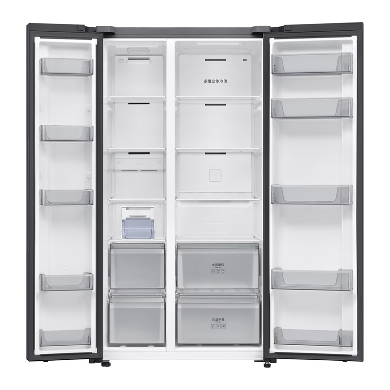 三星RS70F65P1FSC 浩瀚黑 655L 超大容量 干湿分储 AI节能模式 干湿分储 立体循环制冷 对开门冰箱高清大图