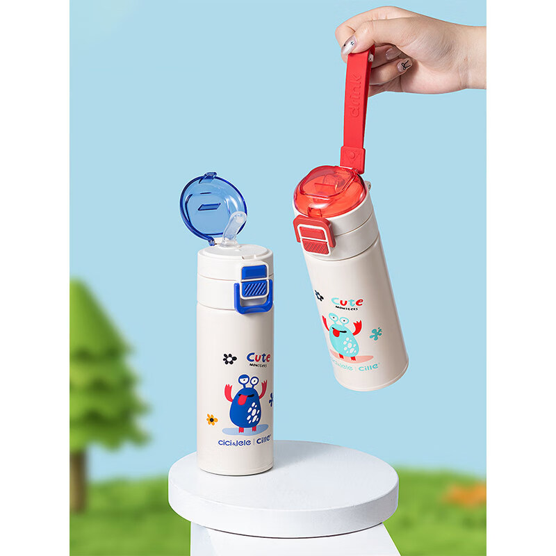 希乐(cille)双饮怪兽保温杯XB-24101-KT 500ml高清大图