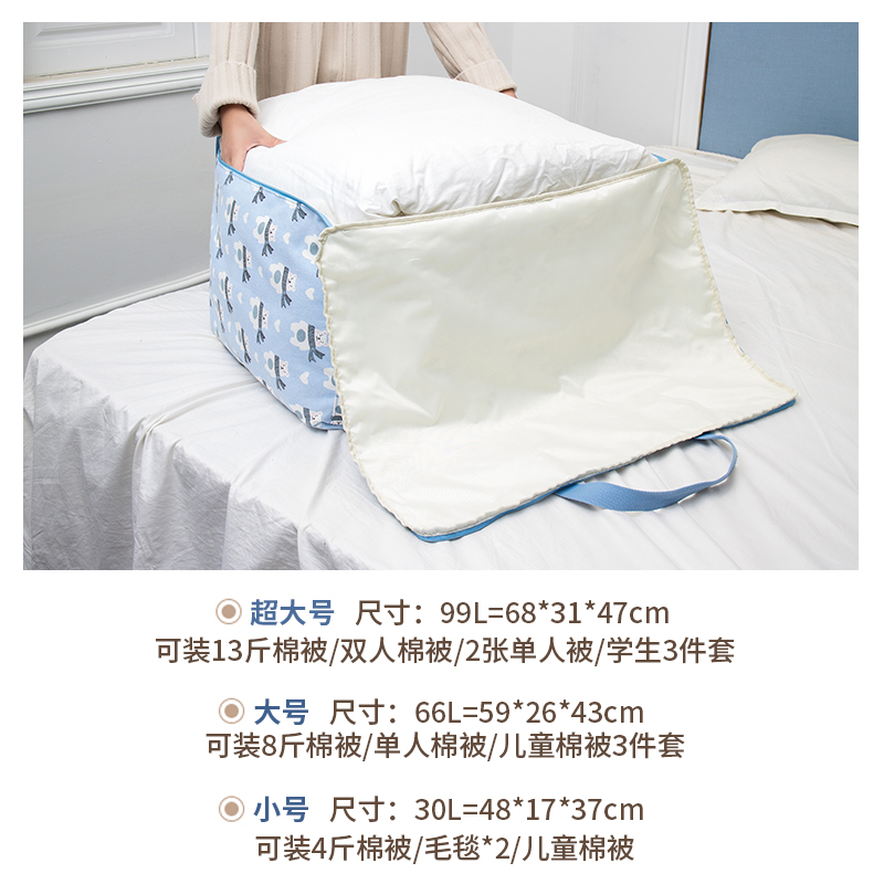 装被子的袋子衣物棉被行李整理收纳袋搬家打包袋帆布透气超大号收纳袋 三维工匠高清大图