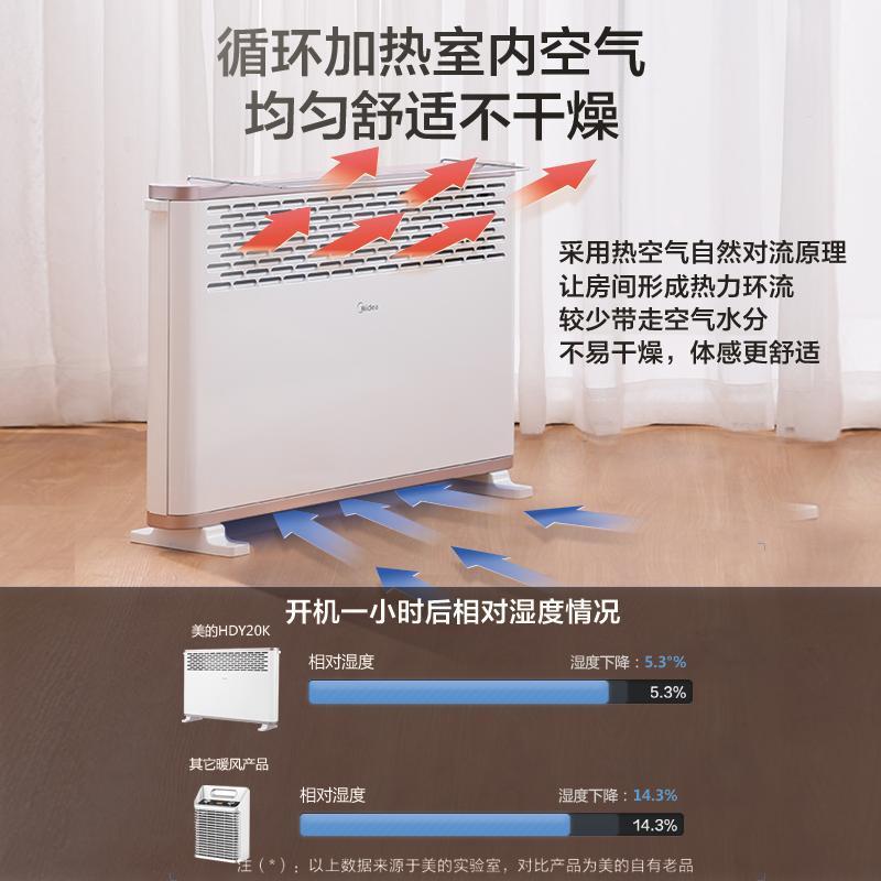 美的(Midea)取暖器欧快 HDY20K 2000W 铁铬发热体 整体IPX2级防水 卧室书房对流暖风机 欧式快热炉高清大图