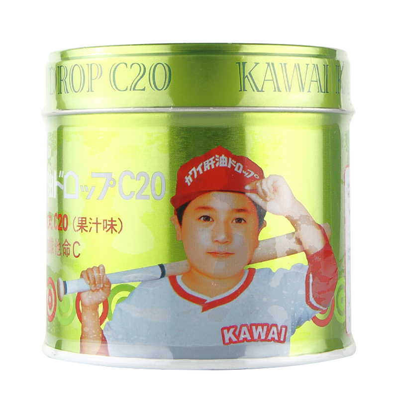 日本KAWAI肝油丸C20 (果汁味) 180粒裝绿罐 香港直邮 特惠2罐