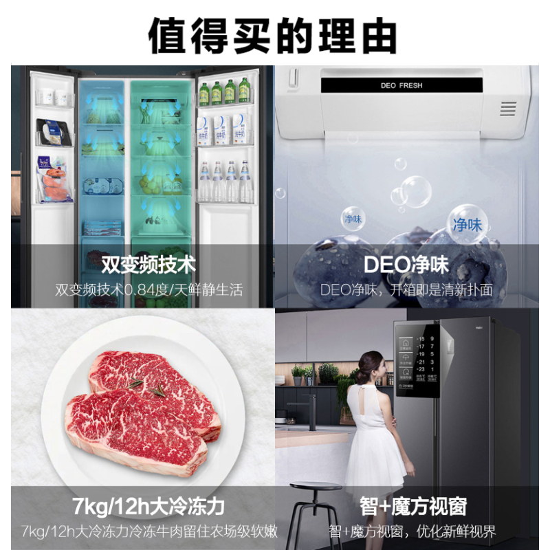 海尔(Haier)538升对开门嵌入冰箱 一级双变频节能 精控多路送风 智+魔方视窗 BCD-538WGHSSEDB9高清大图