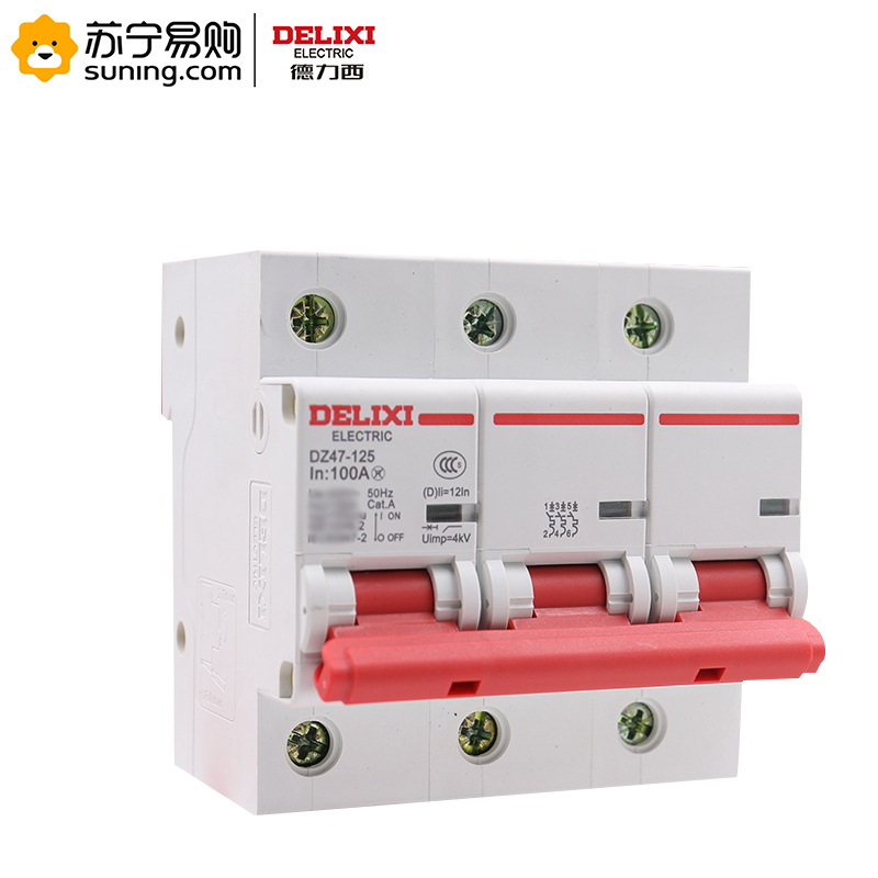 德力西(delixi) 空气开关 dz47-125 3p 380v 100a