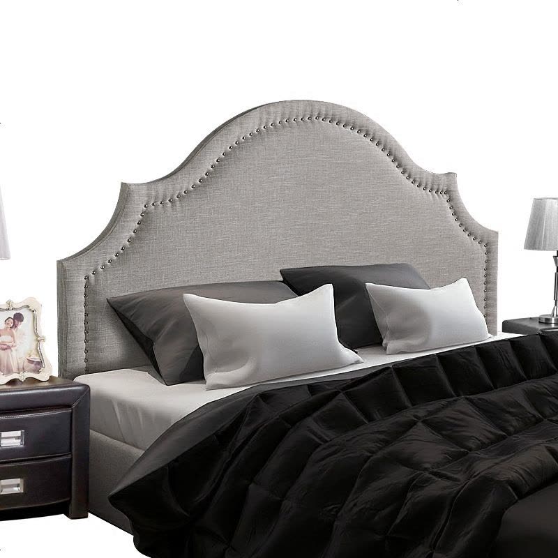 美式床头板软包布艺单双人简约北欧皮艺榻榻米酒店床头靠背板2米图片