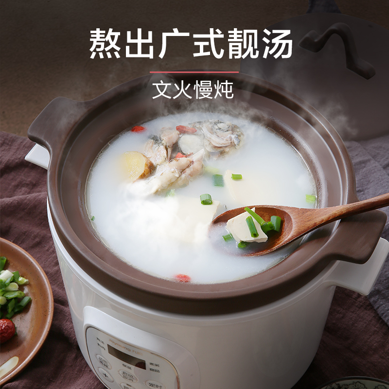 九阳(Joyoung)电炖锅DGD2001AM 紫砂炖锅家用全自动煲汤锅煮粥神器 紫砂炖盅2人 2升 单内胆小紫砂炖锅