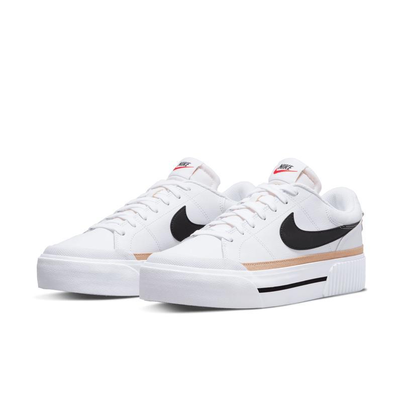 耐克(NIKE)女款平台板鞋休闲鞋轻便舒适防滑耐磨皮革增高运动鞋