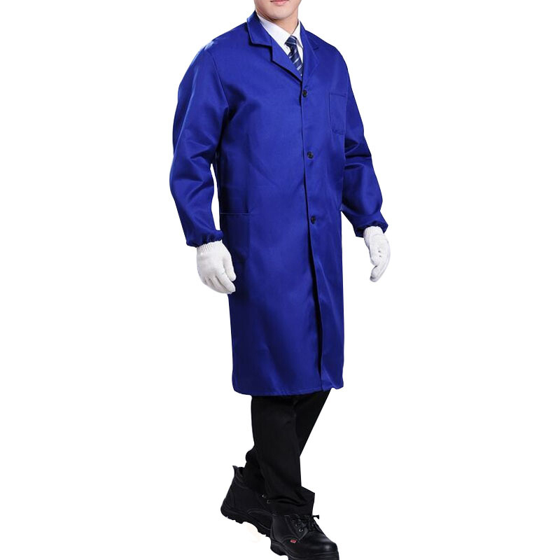 谋福 CNMF 8503 -2 加厚含棉饲养使用蓝大褂 长袖工作服蓝大衣 仓库搬运工装服 货运防尘服 (艳蓝涤纶款)