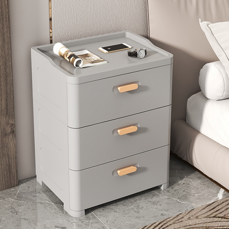 藤印象床头柜简约现代收纳柜抽屉式卧室家用床边柜小型小柜子塑料储物