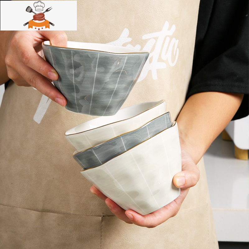 欧式轻奢金边陶瓷碗碟餐具套装北碗盘组合家用菜盘汤碗吃饭碗盘子 敬平 2人食-11件套(乳白)高清大图