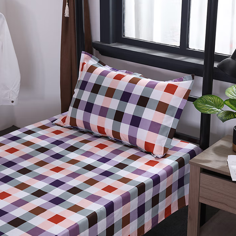 煊煜全棉床单(印花格子)160*230cm 条高清大图