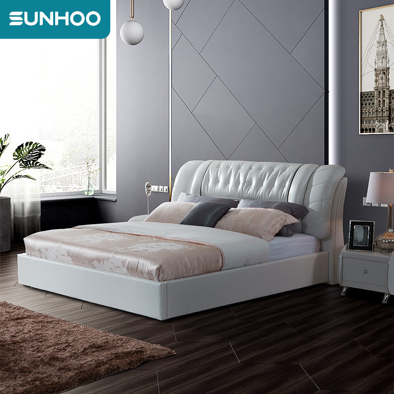 双虎家私 皮床双人床现代简约软床1.8米经济型卧室床大床rc15