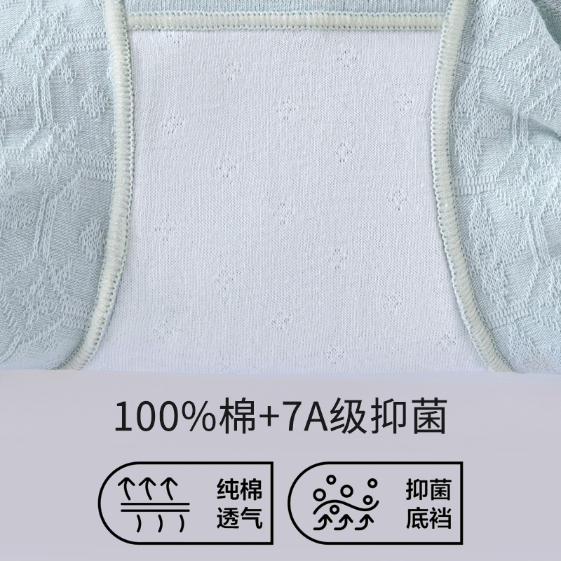浪莎内裤女平角2025新款纯棉抗菌100%全棉裆高腰收腹女生四角短莎高清大图